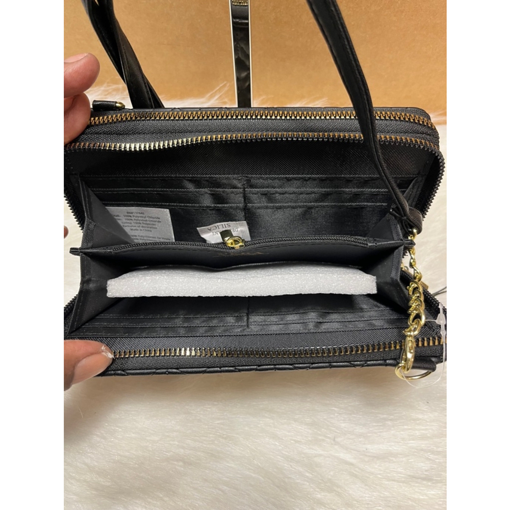 NWT Vera New York Leana Quilted Double Zip Crossbody/wallet MSRP $58 - Picture 7 of 9